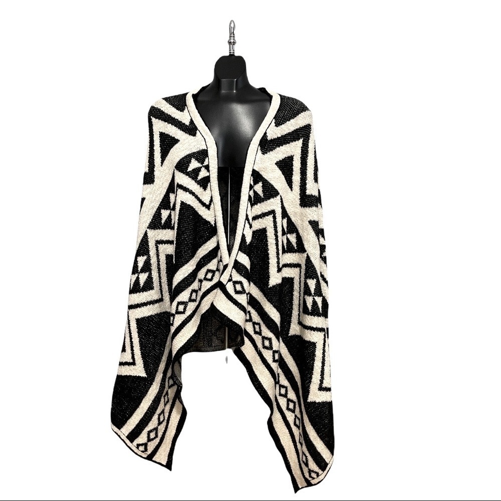 WOMEN’S Medium Cotton Argyle Pattern Waterfall Cardigan